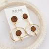 Precio Especial Más Vendido Versión Coreana Moda Simple Elegante Chapado en Oro Real Aguja de Plata de Ley 925 Pendientes de Botón Geométricos de Letra para Mujeres