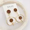 Nuevos pendientes especiales de moda coreana, temperamento simple, chapados en oro real, aguja de plata real 925, letras, geométricos, pendientes para mujer