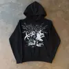 Estilo de Rua Americano Estampa de Anime Japonês Outono e Inverno Vintage Retrô Solto Moda Versátil Moletom com Capuz