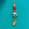 Corrente de Celular Cavalo de Madeira com Gotejamento de Óleo Dourado Antigo Novo Estilo Chinês Pingente Artesanal DIY Pingente Pequenos Acessórios Estilo Chinês