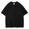 Camiseta de Manga Corta de Algodón Puro Pesado Estilo Americano para Hombre, 300g, Corte Holgado, Cuello Redondo, Color Blanco Sólido, Top de Media Manga de Algodón de Alta Gama