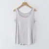 Colete Modal Novo Estilo Verão com Bojo para Mulheres, Cor Sólida, Caimento Solto, Emagrecedor, Tamanho Grande, Top para Casa