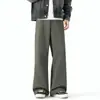 Pantalones casuales personalizados/estilo americano de corte inclinado, ajuste estrecho con ligero acampanado para otoño, adelgazantes y que realzan la altura, versátiles para el trabajo, elásticos, corte recto holgado