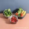 Bacia de Lavar Legumes de Camada Dupla Cinza e Branca com Cesto Drenante, Escorredor de Lavar Frutas para Cozinha, Gadget de Drenagem de Água Doméstico Conjunto de Seis Peças para Lavar Legumes