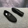 Zapatos de Malla Tejida para Moscas de Primavera y Verano, Transpirables, Moda para Hombre, Cortos, Negros, Casuales, de Cuero, Slip-on