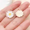 Colgantes de Gota de Aceite de Flor Blanca Pura Margarita Flor de Cerezo Rosa Crisantemo Aretes Pulsera Accesorios de Joyería al por Mayor