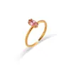 Anel de Moda Ins Europeu e Americano Simples Acessível Luxo Joia de Mão Aço Inoxidável Banhado a Ouro 18K Zircônia Marquise Anel Aberto