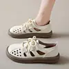 Sapatos de Salto Único Romanos para Mulheres Atacado Novo Verão Mais Vendidos Vazados Respiráveis Sapatos de Salto Único Sola Grossa Retrô Casual Tamancos Fechados