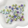 Contas Pequenas de Flor Coloridas Banhadas a Vidro 10mm DIY Feito à Mão Acessórios de Colar Pulseira Material de Decoração com Miçangas de Cristal