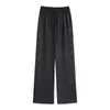 Pantalones de Jacquard de Satén con Mariposas de Estilo Nacional, Pantalones de Pierna Ancha Versátiles y con Caída, Estampados, Pantalones Zen Sueltos y Frescos de Seda