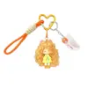 Pingente de menina cacheada moderno e estiloso de desenho animado, boneca de pelúcia, pequeno presente para bolsas femininas, decoração de chaveiro, chaveiro