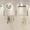 Cabide Estilo Chinês Aço Inoxidável Madeira Natural Cor Haste Suspensa Multifuncional Ajustável Exibidor Expositores Cabide de Roupas