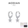 Brincos Estrela Modian 30 Pontos Moissanite Prata Esterlina S925 Estilo Fashion Versátil para o Dia a Dia para Mulheres
