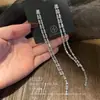 Brincos de Corrente Longa com Garras Exageradas Elegantes de Prata S925 com Strass para Mulheres Brincos com Franjas de Diamante Colorido Europeus e Americanos Brincos da Moda
