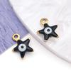 1 Colgante de Acero Inoxidable Electrochapado al Vacío de Colores con Goteo de Aceite, Estrella de Cinco Puntas de Doble Cara, Ojo del Diablo, Accesorios para Joyería DIY
