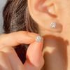 Aretes de Plata Esterlina 999 Moda para Mujer Joyería de Temperamento Temperamento Aretes Rojos Shambhala Plata de Pie Durmiendo sin Orejas