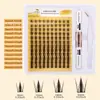 Venta Caliente Transfronteriza 120 Racimos de Pestañas Postizas Naturales Curvadas C 8-16 mm Injerto Segmentado DIY Pestañas Individuales Gruesas y Rizadas
