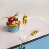 Velas de Número Douradas Bolo de Aniversário Adulto Longevidade Casamento Primeiro Aniversário das Crianças Decoração de Bolo de Sobremesa Plugin Transfronteiriço