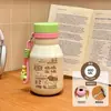 Nueva taza térmica de acero inoxidable 316 con temática de princesa rosa, diseñada para estudiantes y niñas, con un diseño simple y lindo, y un color blanco lechoso