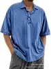 2026 Site Independente da Amazon Transfronteiriço Camisa Polo Casual Versátil de Manga Curta com Botões 100% Algodão para Homens