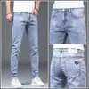 Jeans para Hombre de Color Claro Primavera y Otoño Corte Slim Fit Cónico 2024 Delgados Modernos Versátiles Lavados Casuales Pantalones Largos con Estiramiento