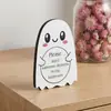 Enfeites de Mesa de Madeira Fofos em Forma de Fantasma Branco para o Halloween, Adoráveis e Divertidos Presentes para Festas de Feriado