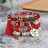 Pulsera de Venta Caliente Europea y Americana Tendencia Bohemia Venta al por Mayor Alas Te Amo Colgante de Borla Pulsera Creativa Retro