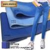 Em estoque fornecimento de tecido jeans 12 TR (elástico de algodão sintético) Sarja jeans elástica azul brilhante de 9,5 oz T7721
