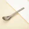 Colher de Liga de Titânio Titânio Puro Doméstica Estilo Chinês Colher de Sopa Colher Lingote Padrão Pedra Colher de Sopa Cristal de Gelo Utensílios de Mesa de Titânio Puro