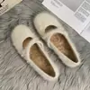 Novedad Otoño/Invierno 2026 Estilo Suave Zapatos de Noche para Mujer Zapatos de Algodón Cálido con Peluche Zapatos Mary Jane de Perlas Zapatos Planos Peludos
