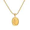 Collar de Acero de Titanio Girasol para Mujer, Colgante de Cadena de Suéter de Flor Cuadrada Pequeña que No se Desvanece, Colgante de Flor de Cadena Trenzada