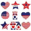 Virutas de madera patrióticas americanas transfronterizas para aniversario, día de la independencia, decoración de fiesta en casa, colgante, manualidades de madera, piezas colgantes