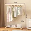 Cabideiro de Chão para Uso Doméstico no Quarto, Cabideiro Móvel na Cor Creme, Cabide Simples para Dormitório, Varal de Roupas de Chão para Varanda, Tipo de Chão