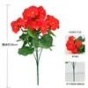 Flores Artificiais de Begônia em Estoque para Venda no Atacado para Casamentos, Decoração de Casa, Cenários de Fotografia de Restaurantes, Suprimentos Decorativos, Arranjos de Flores, Plantas Verdes, Gerânios