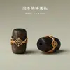 Pulseira de Agarwood com Bolsa de Contas Acessórios de Ouro 24K Acessórios de Madeira DIY Contas Espaçadoras para Pulseira Pingente Contas Individuais Contas Soltas