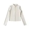 Top Deportivo Largo de Manga Larga, Fresco y Versátil para Verano, Ceñidor de Cintura, Sexy de Seda de Hielo, Ajustado, Cuello Alto, Ropa de Protección Solar