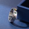 Anillo Popular Transfronterizo de Acero de Titanio para Hombre Talla Estadounidense Anillo Giratorio de Huella Que No se Desvanece Anillo Colorido Joyería al Por Mayor