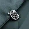 Pingente de Prata Esterlina S925 Estilo Retro Tailandês com Acessórios Embutidos Etiqueta Pingente das Cinco Escrituras de Xizang Acessórios para Pulseira DIY