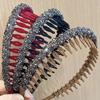 Presilha de cabelo com strass completo e flocado Coreia do Sul presilha de pressão presilha de cabelo para adulto presilha de cabelo para lavar o cabelo lavar o rosto veludo presilha para cabelo quebrado
