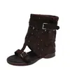 Botines con diseño de nicho, botas vaqueras, estilo vacacional, botines para mujer, nuevas sandalias romanas vintage para mujer primavera-verano 2026