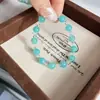 [Diario de Mercurio] Pulsera de Cristal de Amazonita Natural para Mujer, Regalo para Novia o Mejor Amiga, Pulsera Única de Cristal Blanco