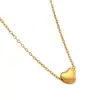 Collar de Acero Inoxidable en Forma de Corazón en Stock, Colgante de Mariposa Transfronterizo de Oro de 18K para Mujer, Accesorios Florales de Otoño e Invierno, Joyería Dorada