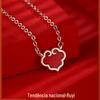 Colar Ruyi design de nicho prata de lei pingente clavícula feminina ano de nascimento Vermelho Ano Novo presente de aniversário para namorada