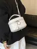 Bolsa de moda estilo coreano, bolsa de mão de alto valor, modelo novo tendência verão 2026, bolsa de corrente cor sólida, bolsa de ombro e transversal