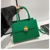 2026 Nova Bolsa Transversal Pequena Quadrada com Padrão de Crocodilo Color-Blocking, para Usar sob o Braço, com Apelo Estético Alto e Único, Bolsa de Ombro Casual