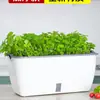 Maceta para plantar verduras en balcón, caja para cultivar verduras en casa, maceta auto-riego para fresas de interior, maceta de plástico para personas perezosas