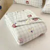 Colcha de Verão Tricotada em Algodão Leite Classe A, Colcha de Soja, Colcha de Ar Condicionado Individual para Dormitório de Estudante, Colcha Fina de Verão para Crianças