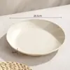 Prato Redondo de Renda Criativo Prato Fundo Prato para Peixe Doméstico Prato para Comida Ocidental Prato para Panqueca Prato para Salada Bolinho Bife Frutas