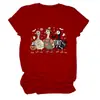 Amazon eBay Loja Independente Casual Divertido Feminino Três Patos de Halloween Múmia Fazendeiro Gola Redonda Manga Curta