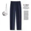 Calça de terno de outono, perna reta, cintura alta, modeladora, versátil, calça longa casual feminina, elegante e com design novo